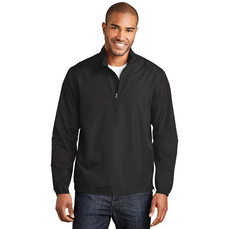 1/2-Zip Pullover | J343 with Embroidered Logo | Black | XL