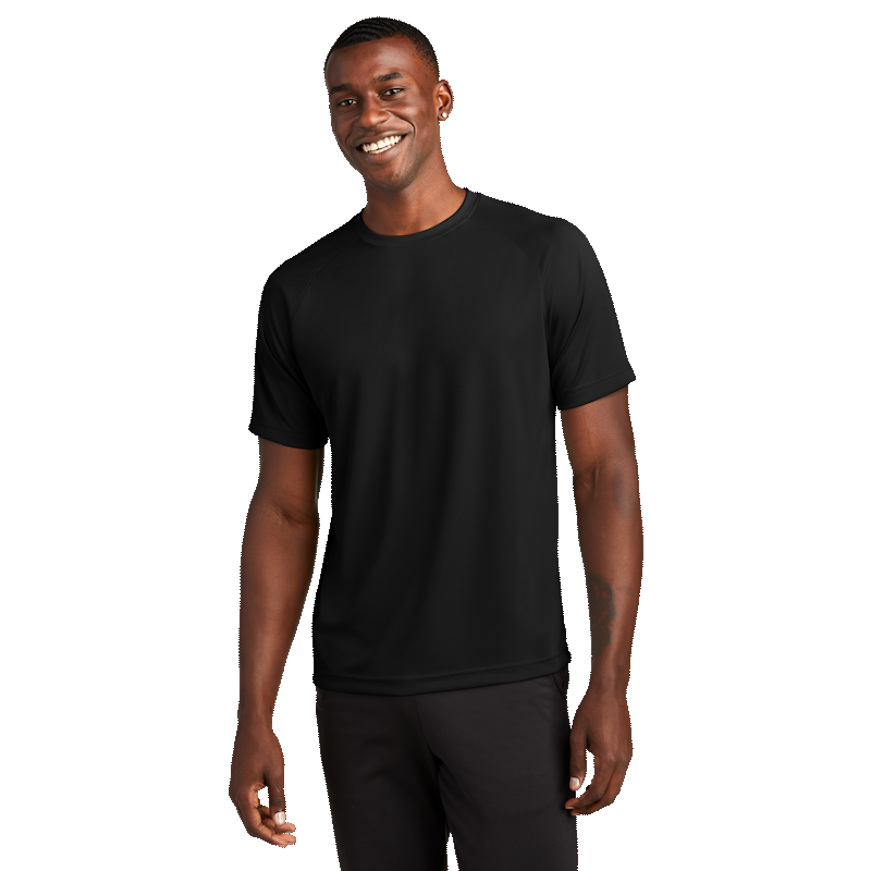 Raglan T-Shirt | T473 with Embroidered Logo | Black | XL