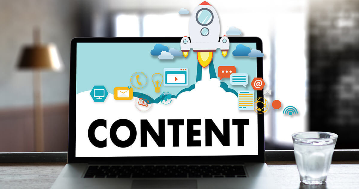 Laptop showing content marketing