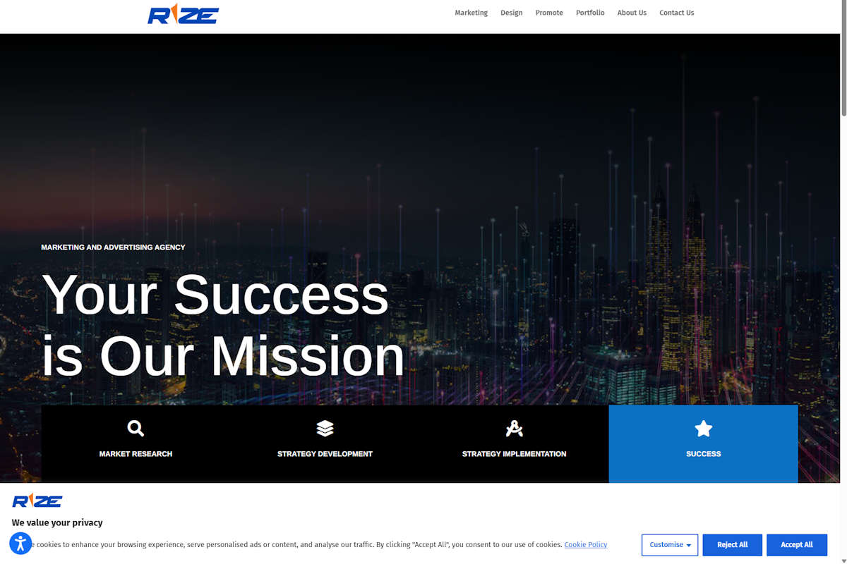 Rize Marketing - Cookie Consent Banner